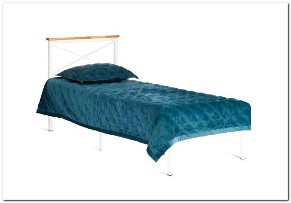 Купить Кровать Iris (mod.9311) дерево гевея/металл, 90*200 см (Single bed), Белый (White) с доставкой по России по цене производителя можно в магазине Другая Мебель в Саратове