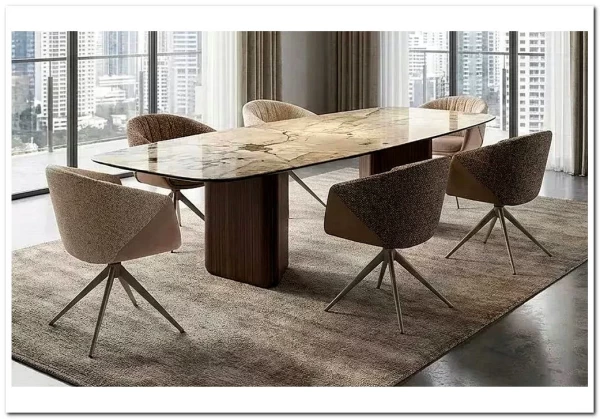 Стол ТЕРРА (TERRA) 240 (360) БЕЖЕВЫЙ МРАМОР TL-331, испанская керамика / Орех, ®DISAUR заказать по цене 203 800 руб. в Саратове