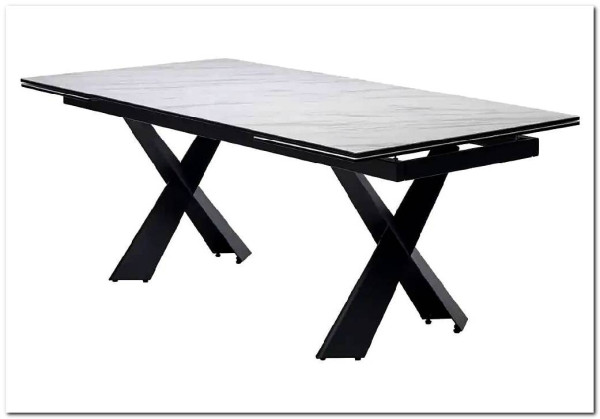 Стол ORISTANO 200 MARBLES KL-99 Белый мрамор матовый, итальянская керамика/ черный каркас, DISAUR заказать по цене 99 040 руб. в Саратове