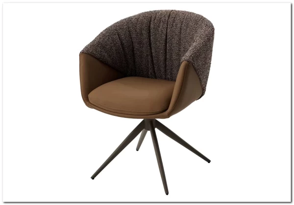 Стул ГИССЕН (GISSEN) 360 град., цвет КОФЕ HP032-08A PU / V885-1, экокожа / ткань / ЛАТТЕ, ®DISAUR заказать по цене 18 550 руб. в Саратове