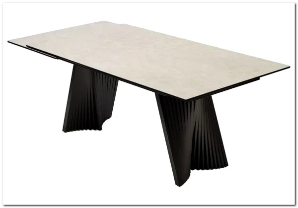 Стол АКИМ (YOAKIM) 180 цвет TL-102 Бежевый мрамор, испанская керамика / Темно-серый, ®DISAUR заказать по цене 123 520 руб. в Саратове