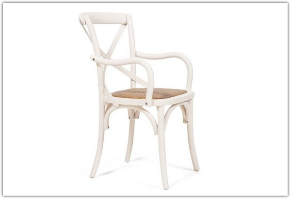Стул с подлокотниками CROSS (mod.CB2008) Белый (butter white) заказать по цене 15 300 руб. в Саратове