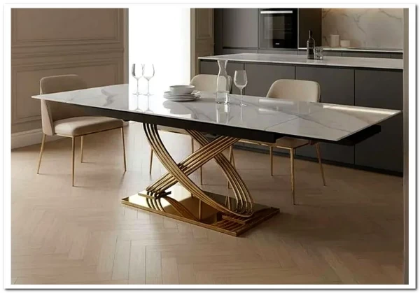 Стол обеденный Signal HERMES II 160 (эффект белого мрамора/золотой) заказать по цене 132 348 руб. в Саратове