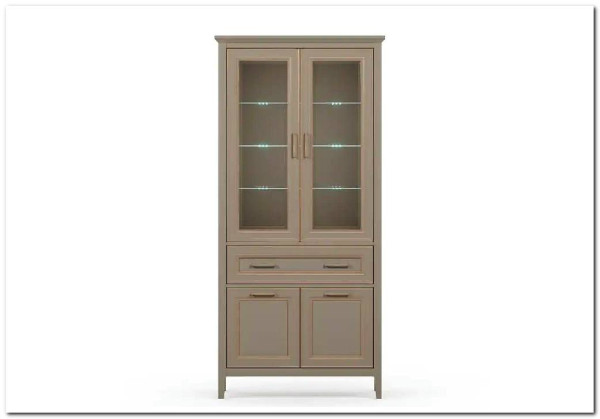 Шкаф-витрина Classic глиняный серый REG2W2D1S BRW заказать по цене 46 560 руб. в Саратове