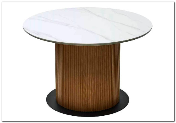 Стол MESA D120 цвет БЕЛЫЙ МРАМОР M326 / Каркас OAK, DISAUR заказать по цене 68 300 руб. в Саратове
